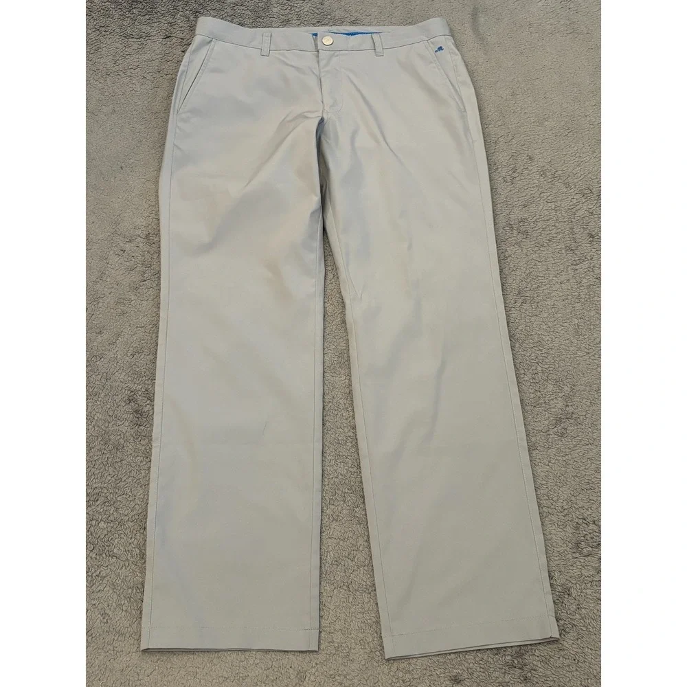 Bonobos Maide Golf Pants Mens 34x32 Gray Slim Straight Performance Active